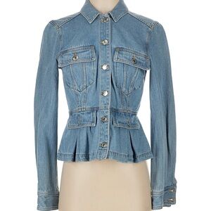 Veronica Bear Jayla peplum Denim Jacket size small